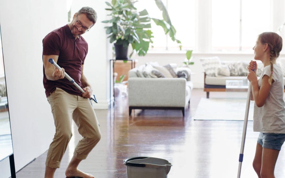 housecleaning with children